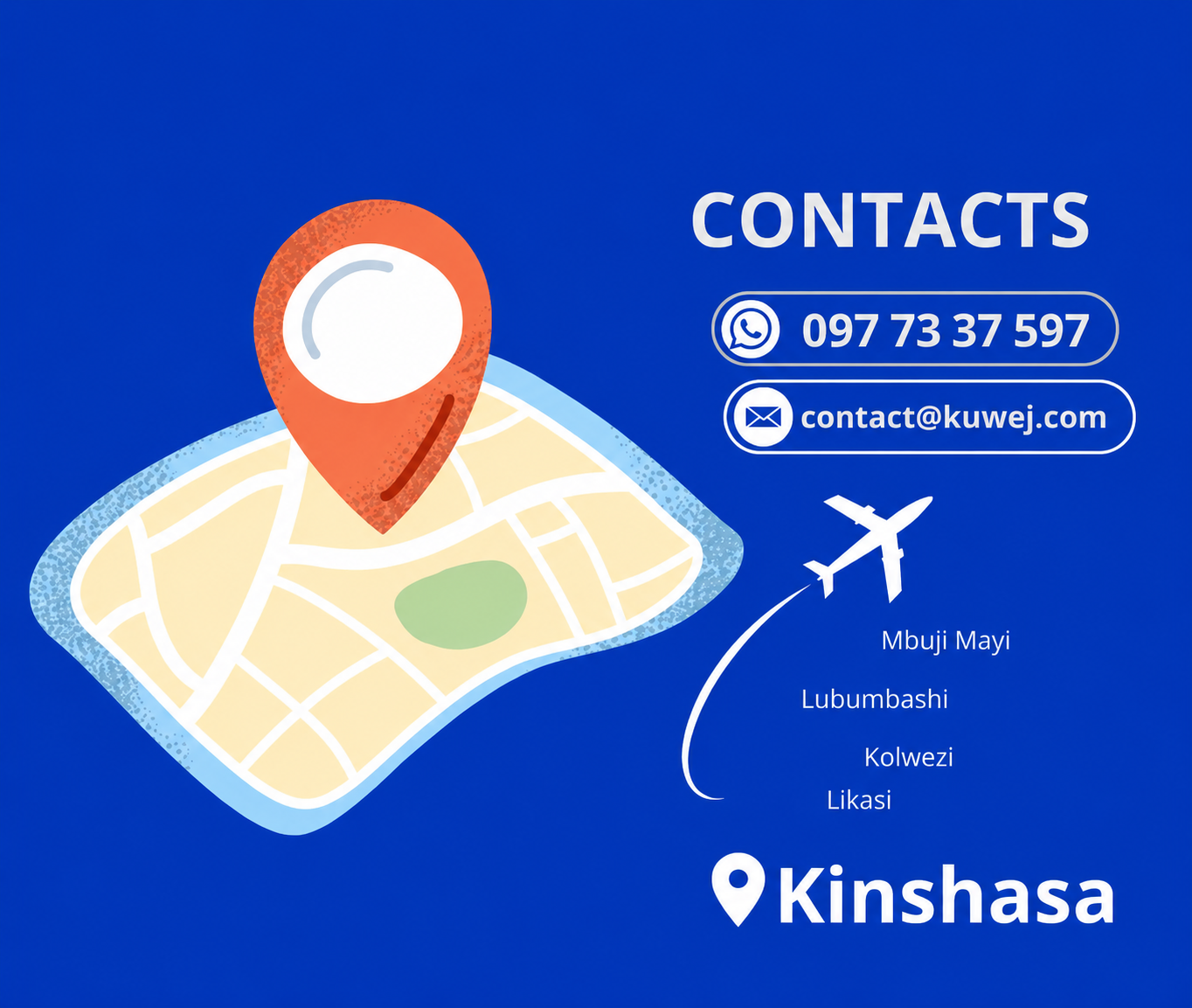 Livraison express à kinshasaAdresse kuwej à kinshasa