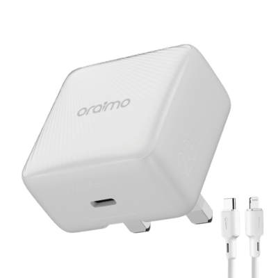 Oraimo PowerCube 20 Chic 20W GaN Wall Charger Kit with Type-C to Lightning Cable Oraimo PowerCube 20 Chic 20W GaN Wall Charger Kit with Type-C to Lightning Cable