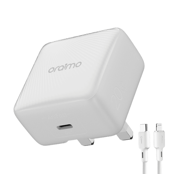 Oraimo PowerCube 20 Chic 20W GaN Wall Charger Kit with Type-C to Lightning Cable Oraimo PowerCube 20 Chic 20W GaN Wall Charger Kit with Type-C to Lightning Cable
