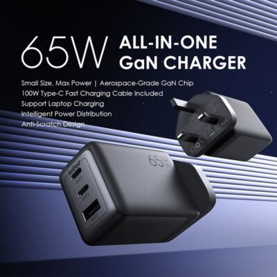 Oraimo HyperGaN 65 65W GaN Wall Charger Kit with 100W CC Cable Oraimo HyperGaN 65 65W GaN Wall Charger Kit with 100W CC Cable