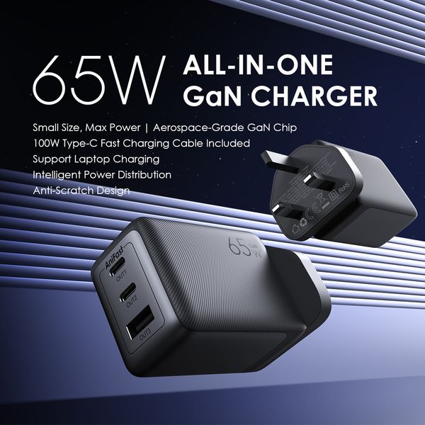 Oraimo HyperGaN 65 65W GaN Wall Charger Kit with 100W CC Cable Oraimo HyperGaN 65 65W GaN Wall Charger Kit with 100W CC Cable