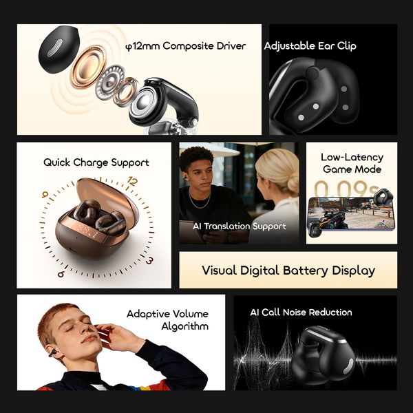Oraimo OpenSnap N2 Quick Charging Deep Bass Open-Ear True Wireless Earbuds Oraimo OpenSnap N2 Quick Charging Deep Bass Open-Ear True Wireless Earbuds