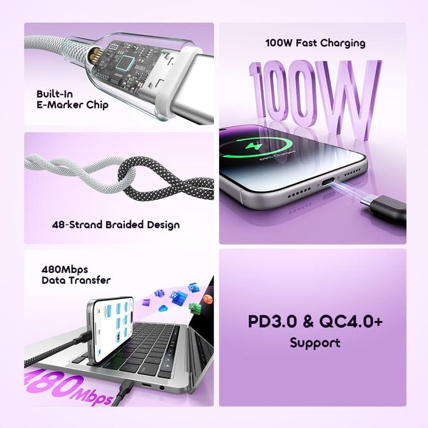 Oraimo BraidLine 100W Type-C Cable Oraimo BraidLine 100W Type-C Cable