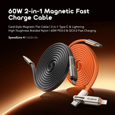 Oraimo SpeedLine 4 Magnetic 2-IN-1 60W Fast Charge Cable