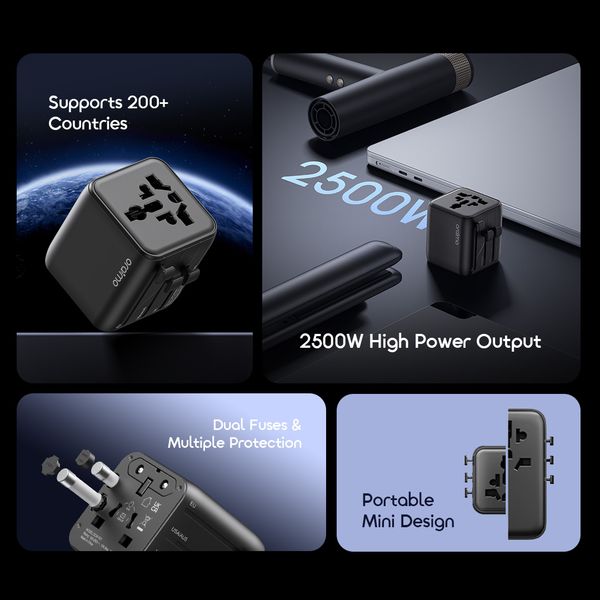 Oraimo PowerOmni 251 2500W Multi-Plug Travel Converter Oraimo PowerOmni 251 2500W Multi-Plug Travel Converter