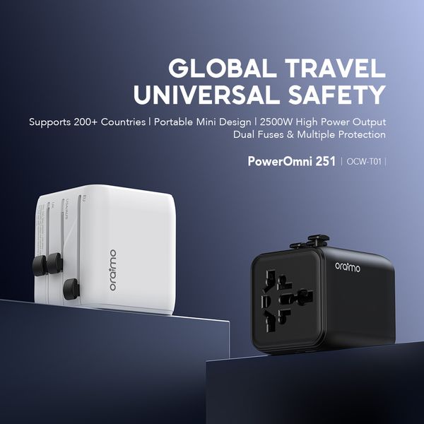 Oraimo PowerOmni 251 2500W Multi-Plug Travel Converter Oraimo PowerOmni 251 2500W Multi-Plug Travel Converter