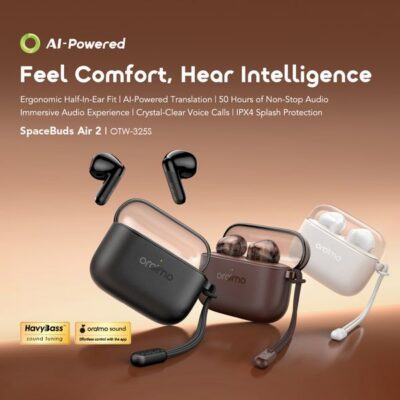 Oraimo SpaceBuds Air 2 50H Long Battery Life Earbuds with Smart Translation