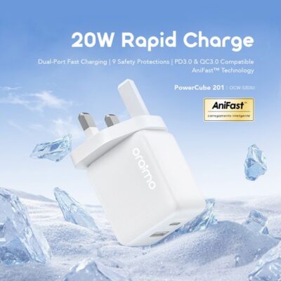 Oraimo PowerCube 201 UK Type Plug 20W Charger Kit